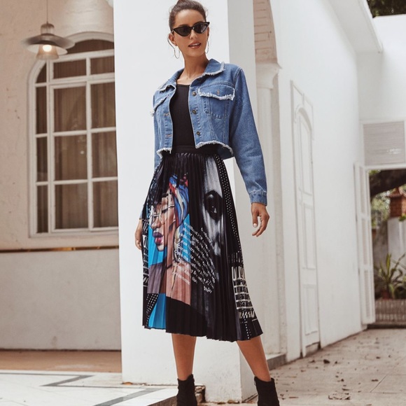 🔥🆕Long Sleeve Button Down Jean Denim Crop Jacket - Picture 3 of 10